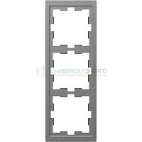 Рамка 3-м Merten D-Life SD нерж. сталь SchE MTN4030-6536