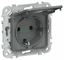 Розетка СП FLITE РСшкр11-1-44-ФлМА 16А IP44 с заземл. с защ. шторками и крышкой безвинтовое крепление механизм мокрый асфальт IEK FI-R16-16-1-44-K80 Розетка СП FLITE РСшкр11-1-44-ФлМА 16А IP44 с заземл. с защ. шторками и крышкой безвинтовое крепление механизм мокрый асфальт IEK FI-R16-16-1-44-K80