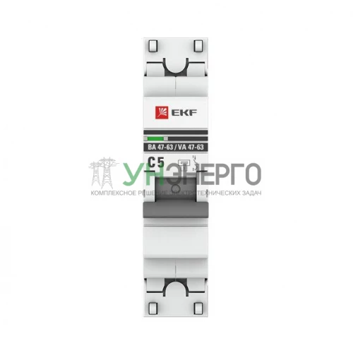 Выключатель автоматический модульный 1п C 5А 4.5кА ВА 47-63 PROxima EKF mcb4763-1-05C-pro фото 2