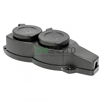 Колодка 2-м 16А IP44 2P+PE 230В с защ. крышками каучук Basic EKF RPS-018-16-230-44