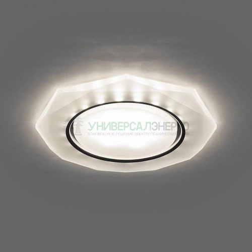 Светильник встраиваемый с белой LED подсветкой Feron CD5021 потолочный GX53 без лампы, белый матовый 32660 фото 2