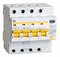 Выключатель автоматический дифференциального тока 4п C 16А 300мА тип AC 4.5кА АД-14 IEK MAD10-4-016-C-300