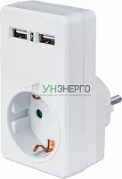 Адаптер 61 699 NAD-USB02-1E-C-WH с заземл. 1 гн. USB2.1A Navigator 61699