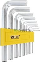 Ключ шестигранный 2-12мм в пластик. держателе CrV сталь (уп.9шт) FIT 64187