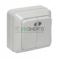 Выключатель 2-кл. ОП Рим 10А IP20 с индикатором бел. EKF ENV10-123-10 Выключатель 2-кл. ОП Рим 10А IP20 с индикатором бел. EKF ENV10-123-10
