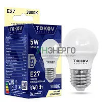 Лампа светодиодная 5Вт G45 3000К Е27 176-264В TOKOV ELECTRIC TKE-G45-E27-5-3K