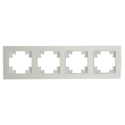 Рамка 4-местная, стекло, STEKKER, GFR00-7004-01, серия Катрин, белый матовый 49597