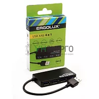 Разветвитель USB ELX-SLP01-C02 4USB 2А коробка черн. ERGOLUX 15109