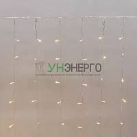 Гирлянда светодиодная "Светодиодный Дождь" 2х1.5м 150LED тепл. бел. 5.1Вт 230В IP44 эффект мерцания прозр. провод Neon-Night 235-516