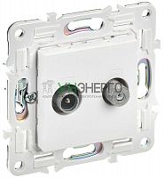 Розетка двойная TV+SAT SKANDY SK-A13W арктич. бел. IEK SK-AF20-O-K01
