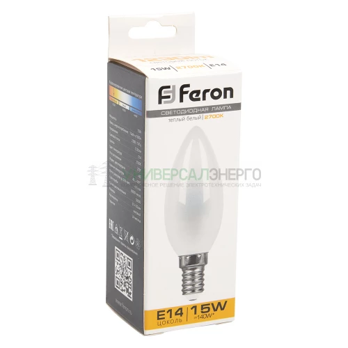 Лампа светодиодная Feron LB-717 Свеча E14 15W 2700K 38255 фото 4