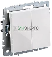 Выключатель 2-кл. проходной Brite 10А ВС10-2-6-БрБ бел. IEK BR-V22-0-10-K01-PRO