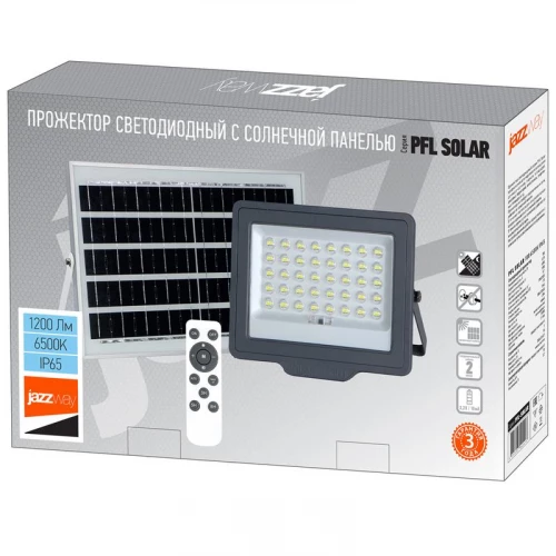 Прожектор светодиодный PFL SOLAR 100 6500К IP65 ДО с солнечн. панелью и пультом в компл. JazzWay 5044418 фото 7