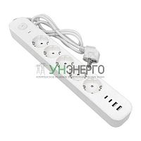Удлинитель 5х5м IP20 2USB 2.4А+2type-C LUX 1.5кв.мм EKF UBA-LUX-505-TC