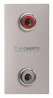 Механизм 2хRCA разъема красн.+бел. 1мод. Zenit серебр. ABB 2CLA215520N1301