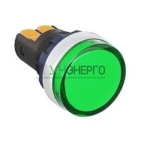 Индикатор сигнальный со встроен. диодом 220В зажим Plug-In алюм. зел. DKC M22L-F220GAP