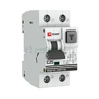Выключатель автоматический дифференциального тока 25А 100мА тип AC 6кА АВДТ-63 электрон. PROxima EKF DA63-25-100e-AC