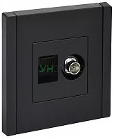 Розетка 2-м TV+RJ45 кат.5E FORTE&PIANO FP136 черн. IEK FP-AK20-1-K02 Розетка 2-м TV+RJ45 кат.5E FORTE&PIANO FP136 черн. IEK FP-AK20-1-K02