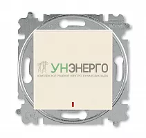 Переключатель 1-кл. СП Levit IP20 с контрол. подсветкой сл. кость/бел. ABB 2CHH592545A6017