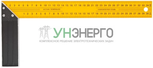 Угольник столярный усиленный 350мм желт. FIT 19435