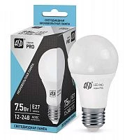 Лампа светодиодная LED-MO-12/24V-PRO 7.5Вт 4000К нейтр. бел. E27 600лм 12-24В низковольтная ASD 4690612006956