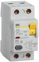 Выключатель дифференциального тока (УЗО) 2п 32А 100мА тип ACS ВД1-63 IEK MDV12-2-032-100