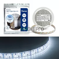 Cветодиодная LED лента Feron LS615, 240SMD(2835)/м 19.2Вт/м  5м IP65 12V 6500К 27733