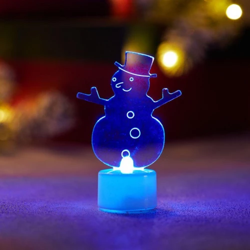 Фигура светодиодная "Снеговик в шляпе" 10см 1LED RGB 0.1Вт 4.5В IP20 на подставке элементы питания 3хAG13(LR44) (в компл.) Neon-Night 501-043 фото 2