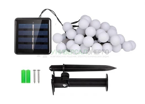 Светильник светодиодный SLR-G07-30M садовый; гирлянда матов. шарики мультицвет солнечная батарея ФАZА 5040847 фото 2