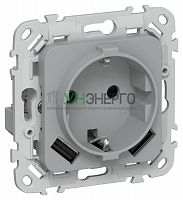 Розетка 1-м СП FLITE РСЮша11-1-ФлС 16А с USB A+A 3.1А с заземл. с защ. шторками безвинтовое крепление механизм сер. IEK FI-R14-16-1-U21-D31-K03 Розетка 1-м СП FLITE РСЮша11-1-ФлС 16А с USB A+A 3.1А с заземл. с защ. шторками безвинтовое крепление механизм сер. IEK FI-R14-16-1-U21-D31-K03