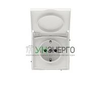 Розетка силовая KANT IP44 2P+E защ. шторки с крышкой бел. песок DKC 7010013