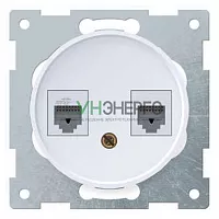 Розетка компьютерная 2-м СП Florence RJ45 кат.5E механизм бел. (1E20901300) OneKeyElectro 2172772