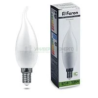 Лампа светодиодная Feron LB-970 Свеча на ветру E14 13W 4000K 38113