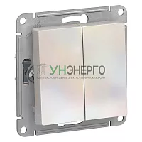 Переключатель проходной 2-кл. СП AtlasDesign 10А IP20 (сх. 6/2) 10AX механизм жемчуж. SE ATN000465