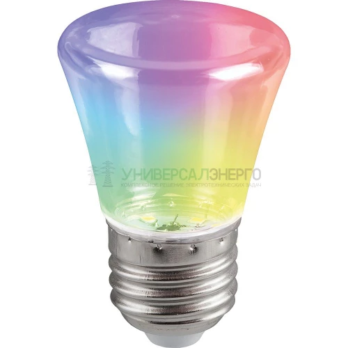 Лампа светодиодная Feron LB-372 Колокольчик прозрачный E27 1W RGB плавная смена цвета 38134 фото 2