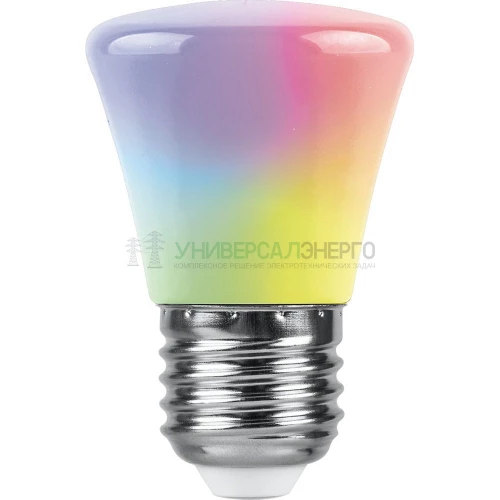 Лампа светодиодная Feron LB-372 Колокольчик матовый E27 1W RGB плавная сменая цвета 38117 фото 2