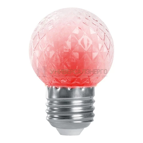 Лампа-строб Feron LB-377 Шарик прозрачный E27 1W красный 38210 фото 2