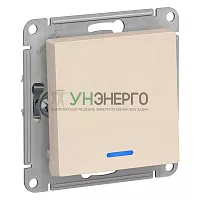 Выключатель 1-кл. СП AtlasDesign 10А IP20 (сх. 1а) 10AX с подсветкой механизм беж. SE ATN000213