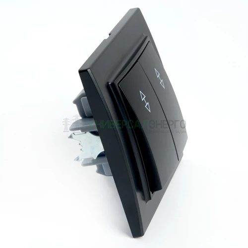 Переключатель 2-клавишный STEKKER  PSW10-9008-03, 250В, 10А, серия Эрна, черный 39921 фото 4