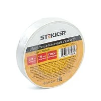 Изоляционная лента STEKKER INTP01315-20 0.13*15 мм. 20 м. белая 39904
