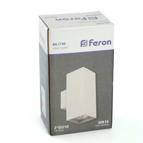 Светильник  настенный Feron ML1740 QUAD   MR16 35W, 230V, 2*GU10,  белый IP20 48428 фото 7