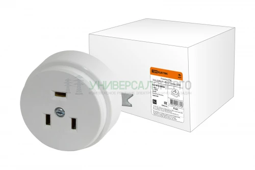 Розетка РШ 32А 250В 2Р+РЕ СУ белая TDM