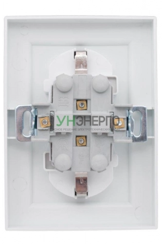 Розетка 2-м СП Минск 16А IP20 с заземл. защ. шторки бел. Basic EKF ERR16-128-100 фото 3