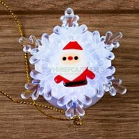 Фигура светодиодная &quot;Дед мороз на снежинке&quot; RGB на присоске 5.5х5.5см Neon-Night 501-039