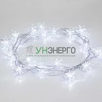 Гирлянда светодиодная "Снежинки" 2.8м 20LED бел. 1Вт IP20 Neon-Night 303-036