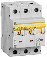 Выключатель автоматический модульный 3п D 5А 6кА ВА47-60M IEK MVA31-3-005-D Выключатель автоматический модульный 3п D 5А 6кА ВА47-60M IEK MVA31-3-005-D