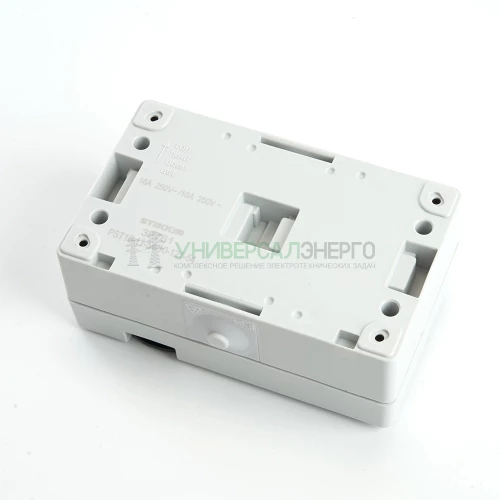 Блок: розетка 1-местная с/з + выключатель 2-клавишный STEKKER, PST16-11-54/10-121-54, серый/графит 32761 фото 2