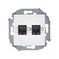 Розетка компьютерная 2-м Simon 15 RJ45 кат.5E AMP механизм бел. Simon 1591552-030