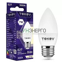 Лампа светодиодная 7Вт С37 3000К Е27 176-264В TOKOV ELECTRIC TKE-C37-E27-7-3K