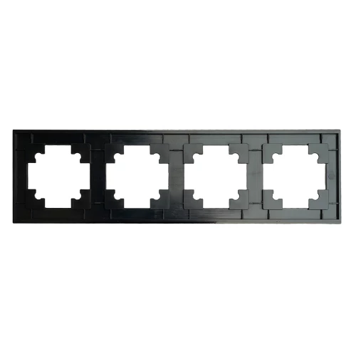 Рамка 4-местная, стекло, STEKKER GFR00-7004-05М, серия Катрин, черный матовый 49603 фото 3